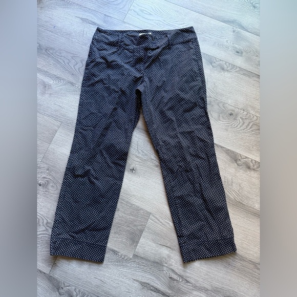 Ann Taylor Loft Polka Dot Ankle Pants -Size 4 cropped pants, minimalist style,